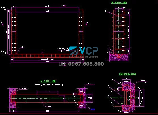 bản vẽ cad van cửa phai mới nhất